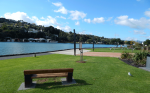 Park Bench with a view on the Town Basin Art Trail
